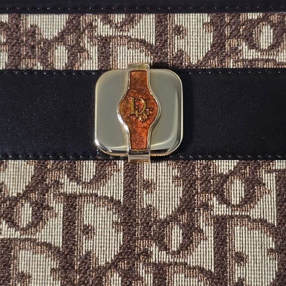 Authentic Christian Dior Trotter Brown Canvas Shoulder Bag - Picture 3 of 10
